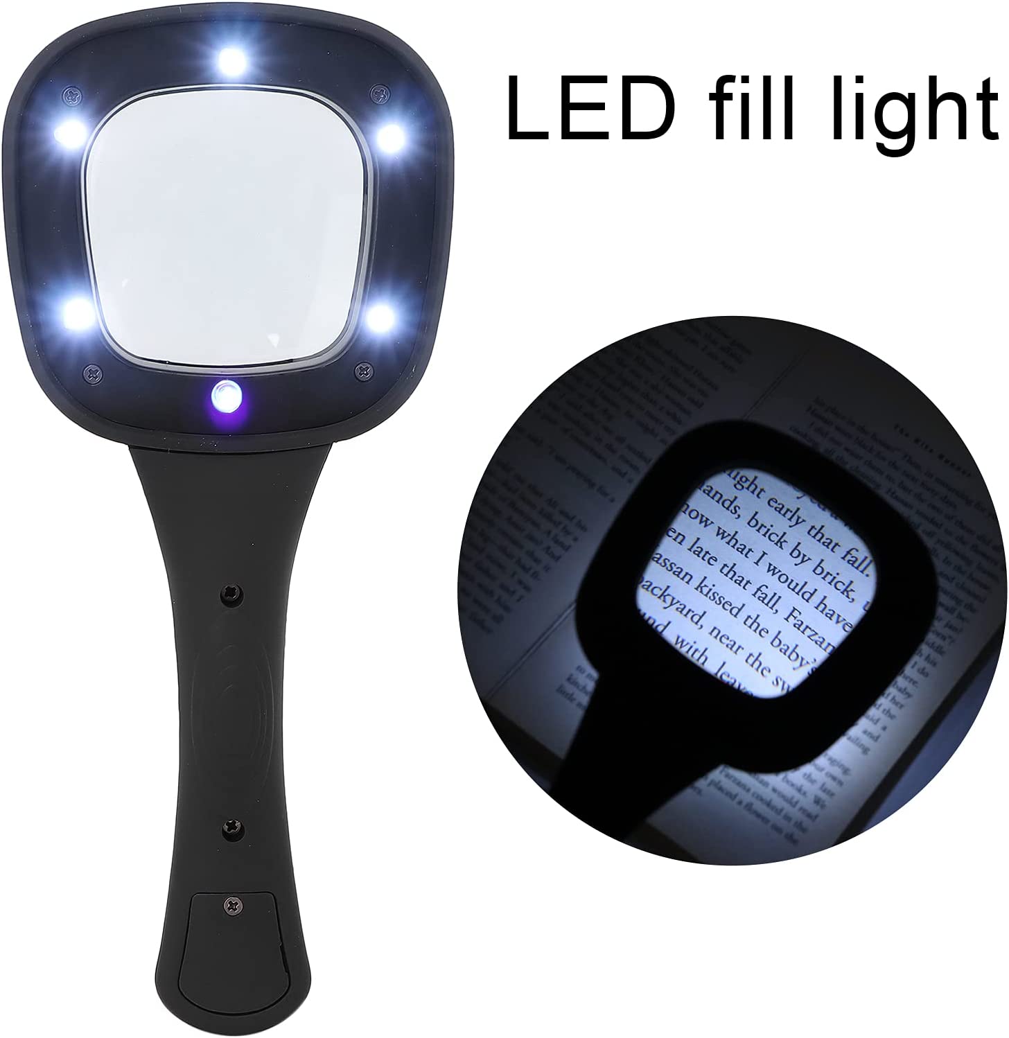 1573A Handheld Magnifying Glass 6 LED Illuminated Lighted Magnifier for Seniors Reading, Soldering, Inspection, Coins, Jewelry, Exploring DeoDap 1573A Handheld Magnifying Glass 6 LED Illuminated Lighted Magnifier for Seniors Reading, Soldering, Inspection, Coins, Jewelry, Exploring DeoDap